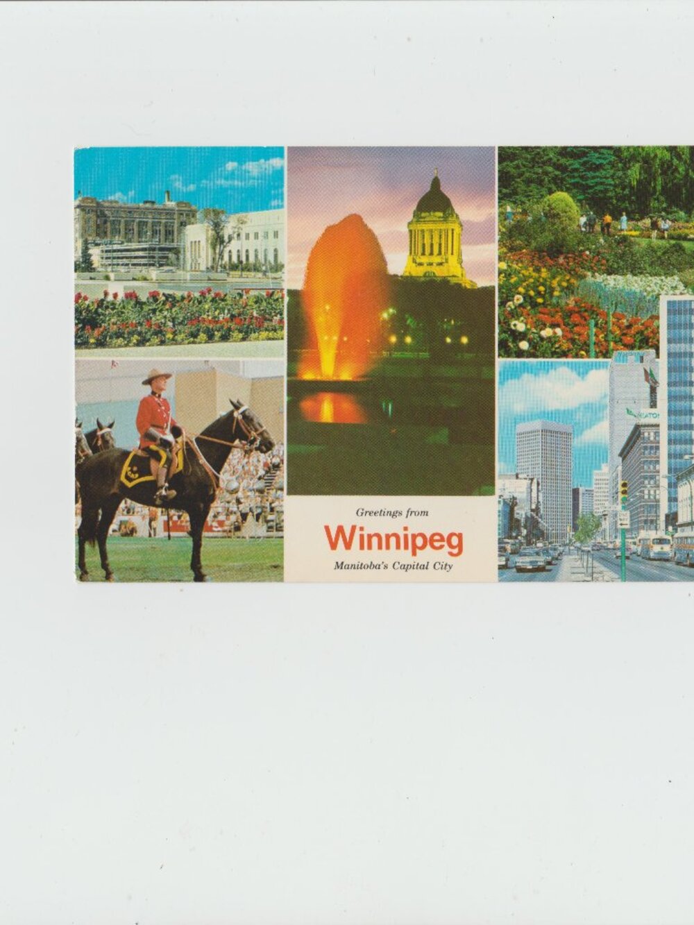 Greetings From Winnipeg, Manitoba Capital City Postcard